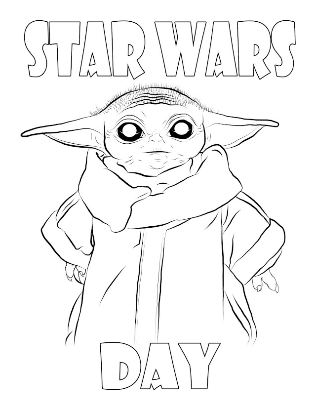 Star Wars dibujo para colorear Grogu